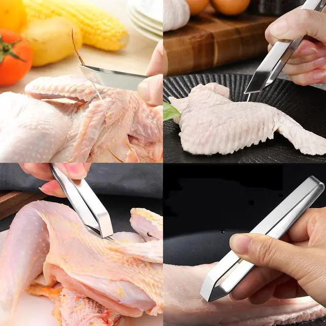 Alt view image 6 of 7 - Fish Bone Tweezers,Salmon Bone Tweezers,Fish Deboner Tool | Stainless Steel,Flat and Slant,Hair Removal Clip for Kitchen Cooking Food and Design Styling