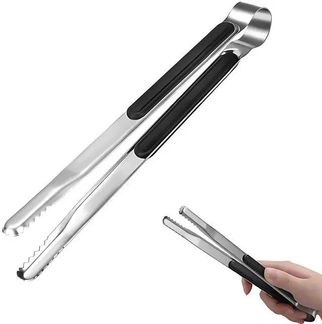 Main image of BBQ Tongs Premium Korean Cooking Heat Resistant Metal Kitchen Utensils Set for Frying Grilling Meat Hot Pot and Ice 12 inch Non Slip Grip Tongs for Cooking Essentials