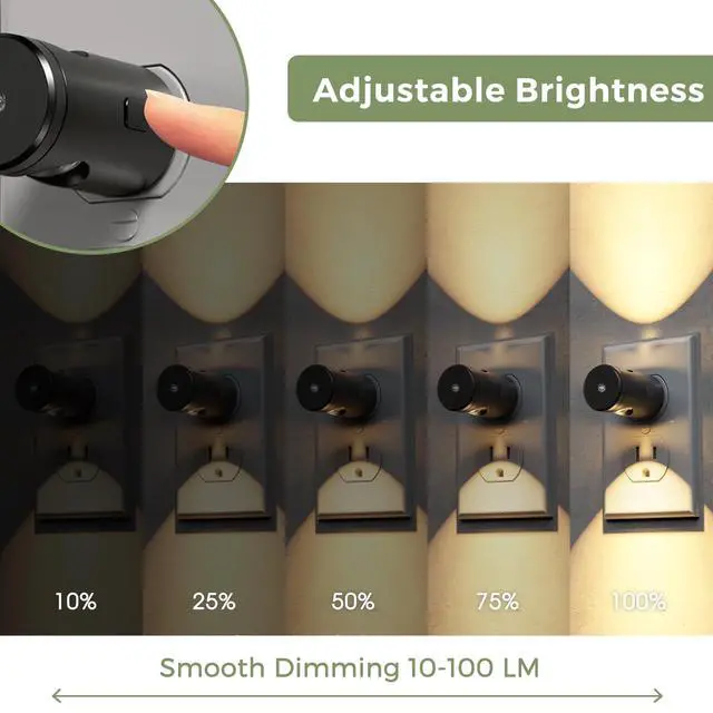 Alt view image 3 of 7 - Night Lights Plug into Wall, Dimmable Night Light Plug in | 3000K/5000K/Amber, 5 Lever Brightness, Nightlight Dusk to Dawn Sensor, 180° Rotatable, Bedroom, Bathroom, Hallway, 2Pack