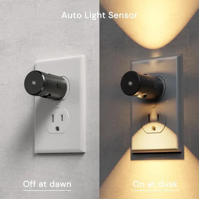 Alt view image 4 of 7 - Night Lights Plug into Wall, Dimmable Night Light Plug in | 3000K/5000K/Amber, 5 Lever Brightness, Nightlight Dusk to Dawn Sensor, 180° Rotatable, Bedroom, Bathroom, Hallway, 2Pack