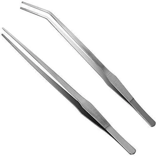 Main image of 15 In Aquarium Tweezers Set, Straight And Curved Feeding Tongs | 15in Stainless Steel Straight And Curved Tweezers, For Fish Tank Plants, Aquascaping, Cleaning And Feeding, Anti-rust Durable