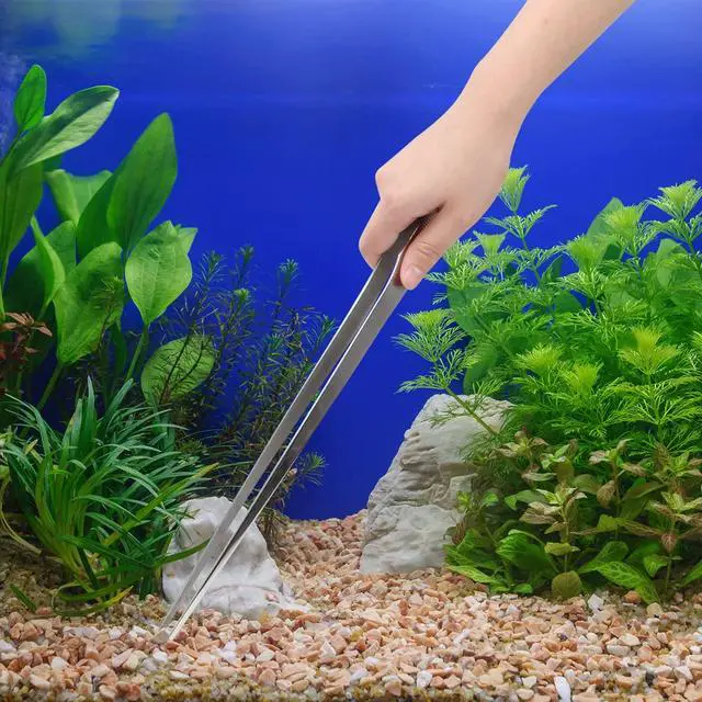 Alt view image 6 of 7 - 15 In Aquarium Tweezers Set, Straight And Curved Feeding Tongs | 15in Stainless Steel Straight And Curved Tweezers, For Fish Tank Plants, Aquascaping, Cleaning And Feeding, Anti-rust Durable