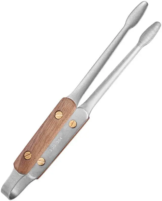 Main image of Tweezers for Cooking - Reptile Feeding Tongs for Gecko, Bearded Dragon, Snake - Long Forceps for Aquarium Plant (Silvery Walnut-9.5"/1Pcs)