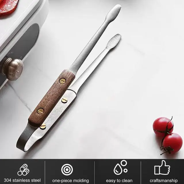 Alt view image 2 of 7 - Tweezers for Cooking - Reptile Feeding Tongs for Gecko, Bearded Dragon, Snake - Long Forceps for Aquarium Plant (Silvery Walnut-9.5"/1Pcs)