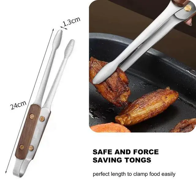 Alt view image 4 of 7 - Tweezers for Cooking - Reptile Feeding Tongs for Gecko, Bearded Dragon, Snake - Long Forceps for Aquarium Plant (Silvery Walnut-9.5"/1Pcs)