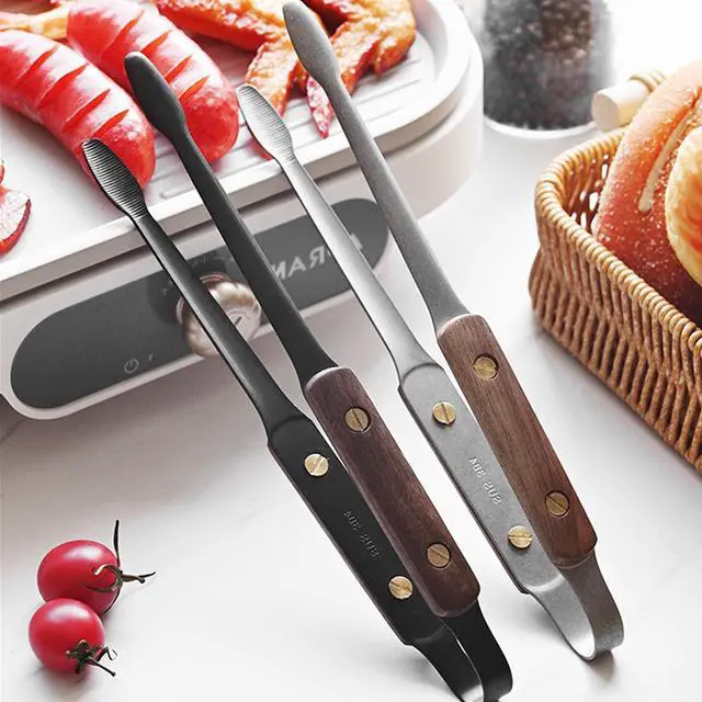 Alt view image 7 of 7 - Tweezers for Cooking - Reptile Feeding Tongs for Gecko, Bearded Dragon, Snake - Long Forceps for Aquarium Plant (Silvery Walnut-9.5"/1Pcs)
