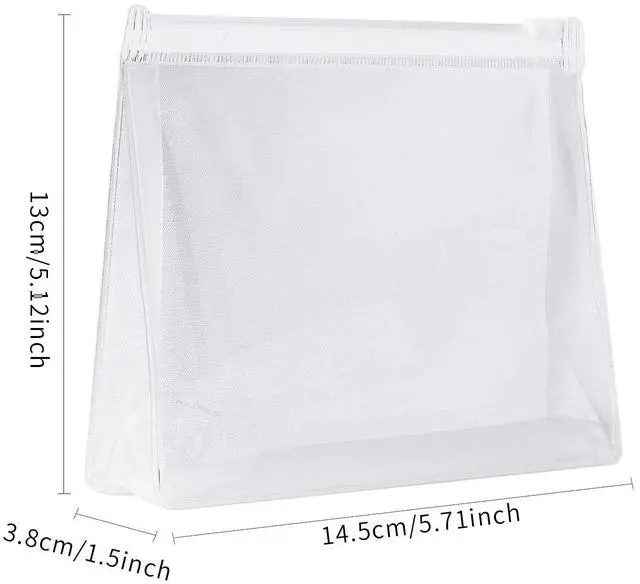 Alt view image 2 of 6 - 8pcs-Mini Small PVC Transparent Plastic Cosmetic Organizer Bag Pouch With Zipper Closure for Vacation Travel, Bathroom and Organizing Makeup Bag