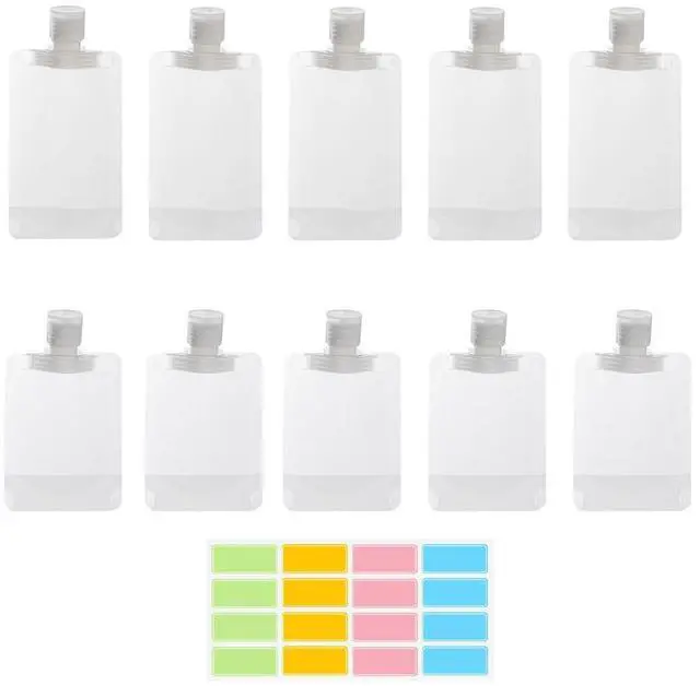 Main image of 10pcs Travel Pouches for Toiletries, Leak Proof Travel Fluid Makeup Packing Bag, TSA Approved Squeeze Liquid Pouches for Travel, Plastic Pouch for Lotion Shampoo Cream Hand Soap