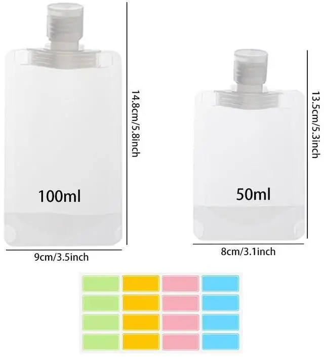 Alt view image 2 of 7 - 10pcs Travel Pouches for Toiletries, Leak Proof Travel Fluid Makeup Packing Bag, TSA Approved Squeeze Liquid Pouches for Travel, Plastic Pouch for Lotion Shampoo Cream Hand Soap