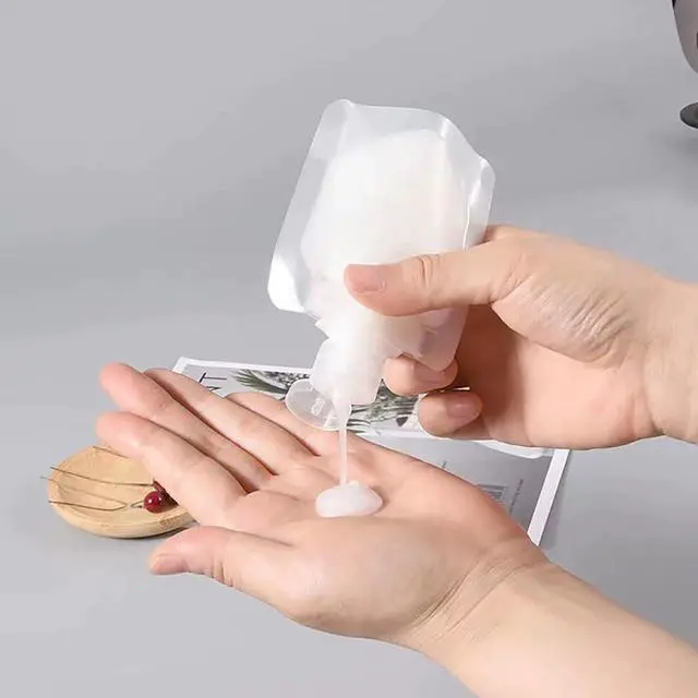 Alt view image 3 of 7 - 10pcs Travel Pouches for Toiletries, Leak Proof Travel Fluid Makeup Packing Bag, TSA Approved Squeeze Liquid Pouches for Travel, Plastic Pouch for Lotion Shampoo Cream Hand Soap