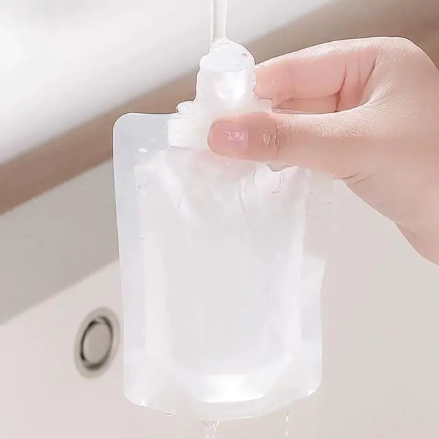 Alt view image 6 of 7 - 10pcs Travel Pouches for Toiletries, Leak Proof Travel Fluid Makeup Packing Bag, TSA Approved Squeeze Liquid Pouches for Travel, Plastic Pouch for Lotion Shampoo Cream Hand Soap