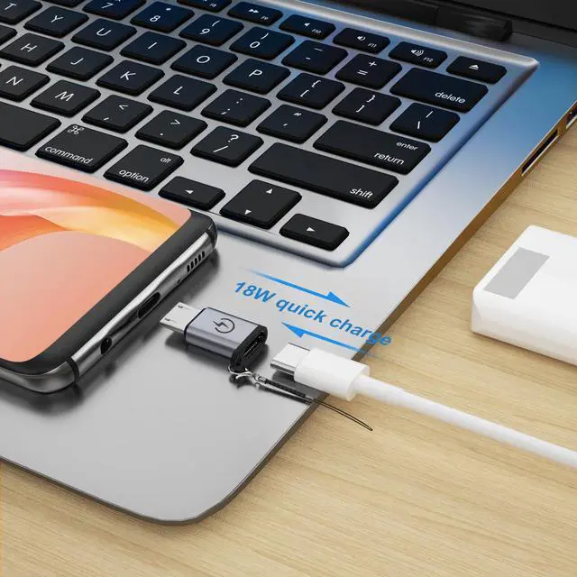 Alt view image 3 of 6 - USB C to Micro Adapter - 18W Fast Charging, 2 Sets - USB C Female to Micro Male