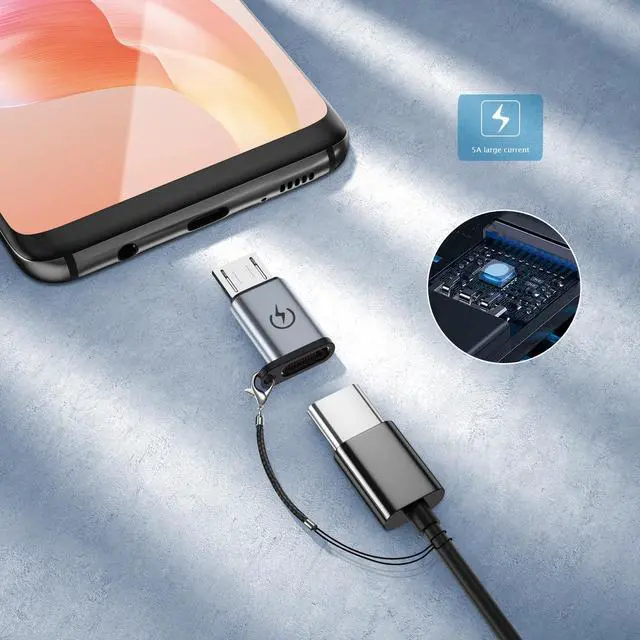 Alt view image 4 of 6 - USB C to Micro Adapter - 18W Fast Charging, 2 Sets - USB C Female to Micro Male