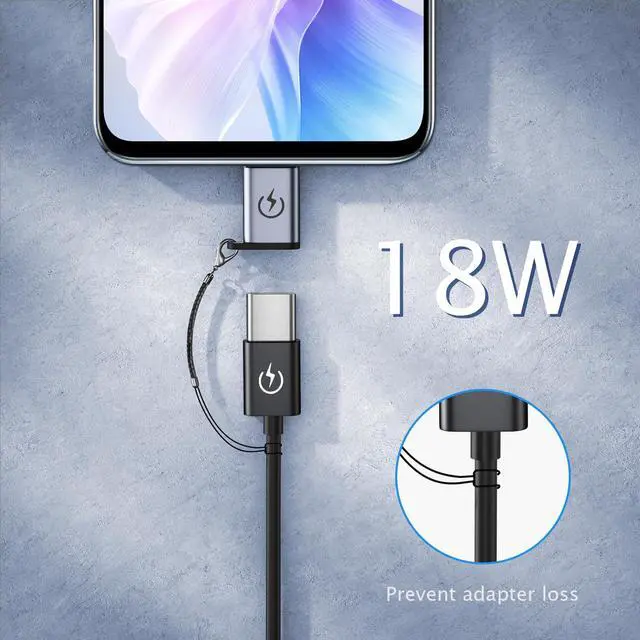 Alt view image 5 of 6 - USB C to Micro Adapter - 18W Fast Charging, 2 Sets - USB C Female to Micro Male