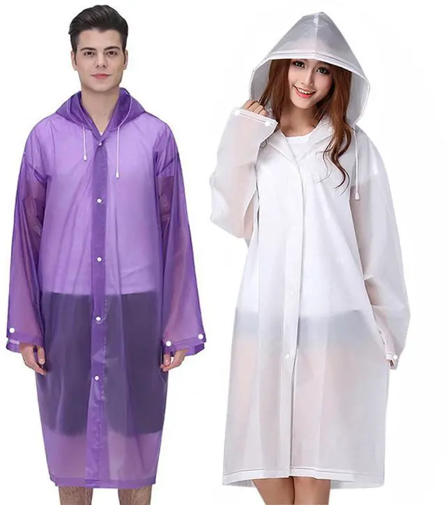 Main image of Rain Ponchos Raincoats for Adults Women Men, Reusable 2 Pack Rain Jacket Coats with Hood for Family Disney Camping Hiking