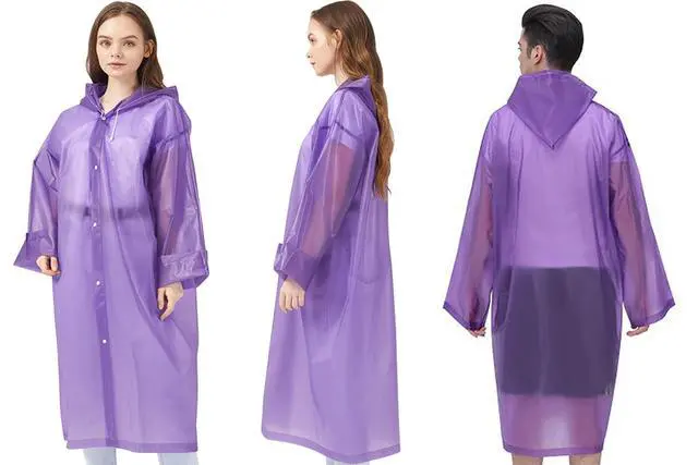 Alt view image 5 of 7 - Rain Ponchos Raincoats for Adults Women Men, Reusable 2 Pack Rain Jacket Coats with Hood for Family Disney Camping Hiking