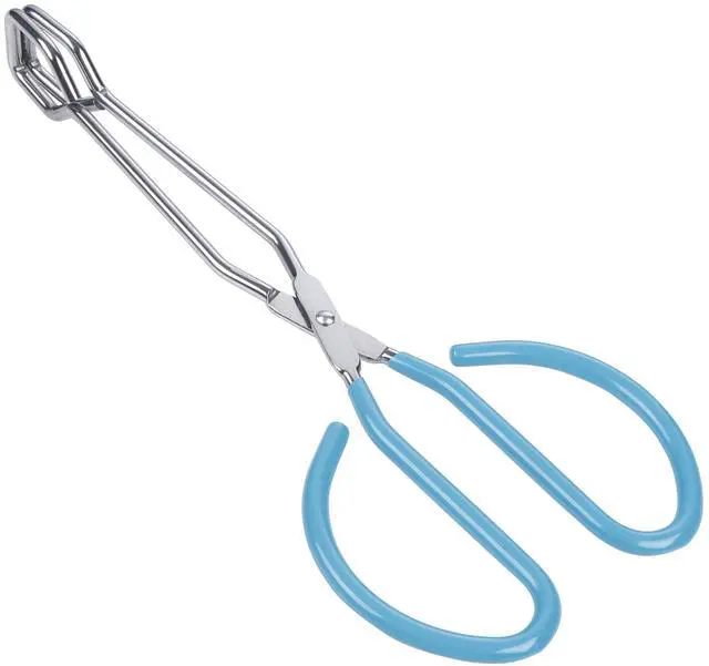Main image of Scissor Tongs Heavy Duty Cooking Tongs with Soft Handles (Stainless Steel, blue 10")