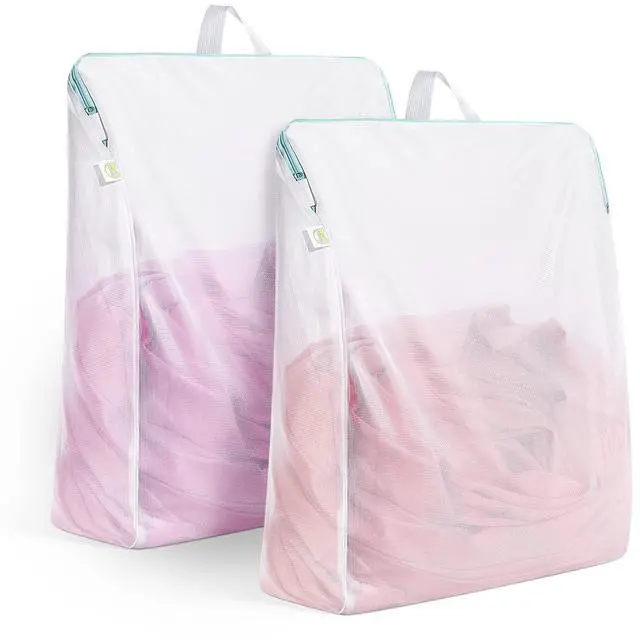 Main image of Don't Drying, Melting 140-176,White | Mesh Laundry Bag with Handles Washing Machine Bag Zipper Opening,Don't Drying, Melting 140-176, White