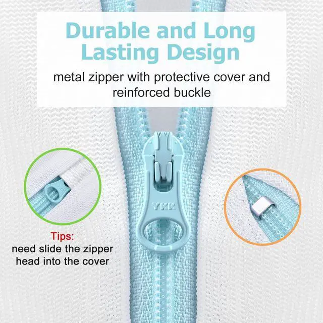 Alt view image 5 of 7 - Don't Drying, Melting 140-176,White | Mesh Laundry Bag with Handles Washing Machine Bag Zipper Opening,Don't Drying, Melting 140-176, White