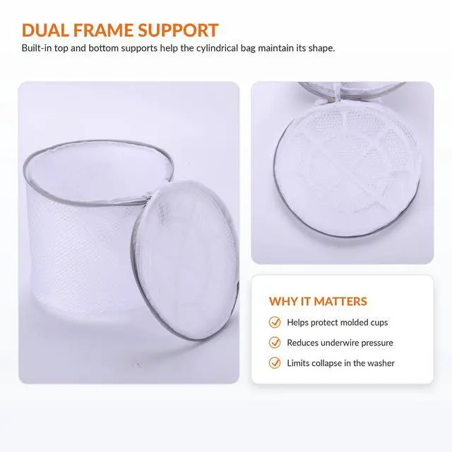 Alt view image 2 of 7 - Bra Washing Bag for Laundry, Lingerie Bag for Washing Delicates, 7" | Bra Laundry bag for Washing Machine, for Underwear, Intimates, Keep Shape, Prevent Tangling, Protect Underwire, 3Pack, Medium