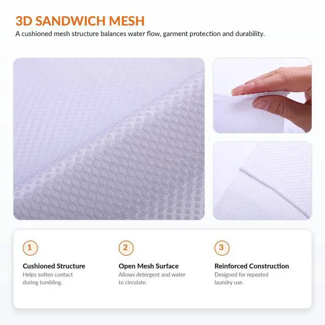 Alt view image 3 of 7 - Bra Washing Bag for Laundry, Lingerie Bag for Washing Delicates, 7" | Bra Laundry bag for Washing Machine, for Underwear, Intimates, Keep Shape, Prevent Tangling, Protect Underwire, 3Pack, Medium