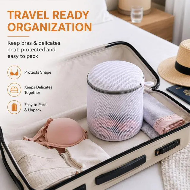 Alt view image 7 of 7 - Bra Washing Bag for Laundry, Lingerie Bag for Washing Delicates, 7" | Bra Laundry bag for Washing Machine, for Underwear, Intimates, Keep Shape, Prevent Tangling, Protect Underwire, 3Pack, Medium