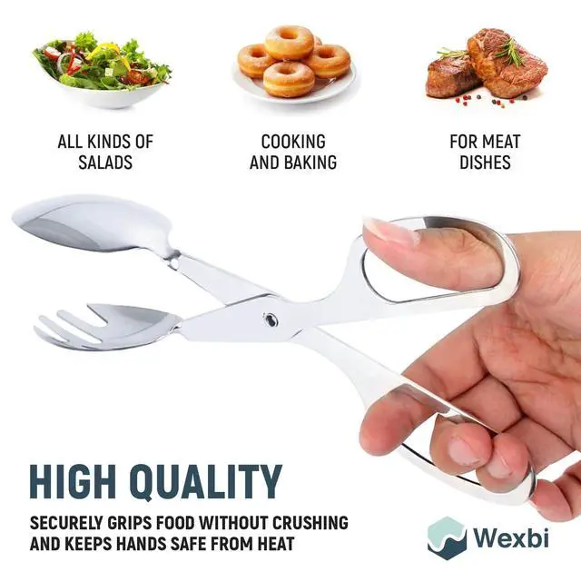 Alt view image 3 of 7 - Tongs 10-Inch Heavy Duty Stainless Steel Serving Tongs for Salad, BBQ, Buffet, Kitchen & Party Use