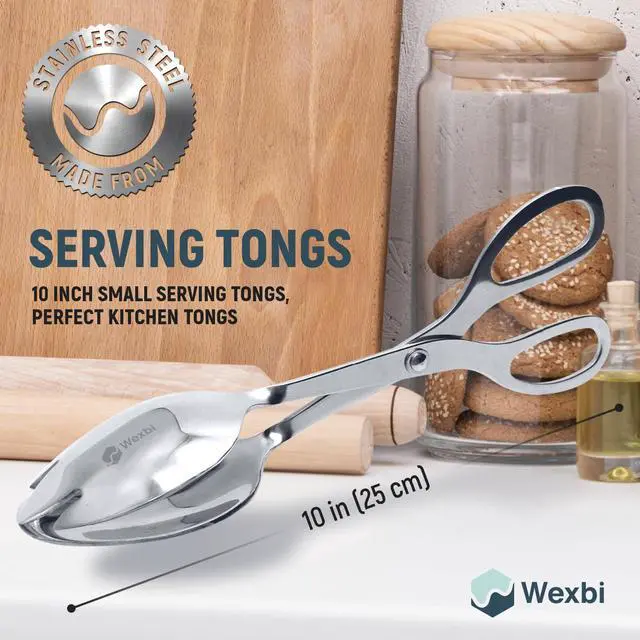 Alt view image 4 of 7 - Tongs 10-Inch Heavy Duty Stainless Steel Serving Tongs for Salad, BBQ, Buffet, Kitchen & Party Use