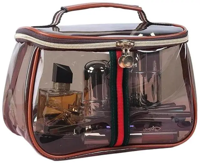 Main image of Large Waterproof Retro Vanity Bag Transparent Cosmetic Organizer for Women