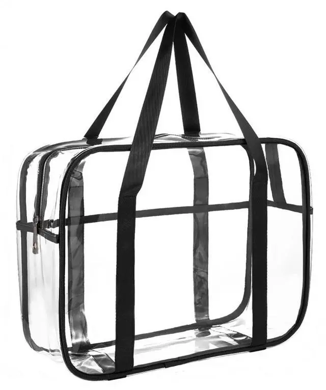 Main image of Large Clear Makeup Bag, Cosmetics Organizer Bag, pvc Travel Toiletry Bag | Large Clear Cosmetic Bag with Zipper Transparent Waterproof Make up Case Diaper Luggage Organizer Makeup Bag with Handle