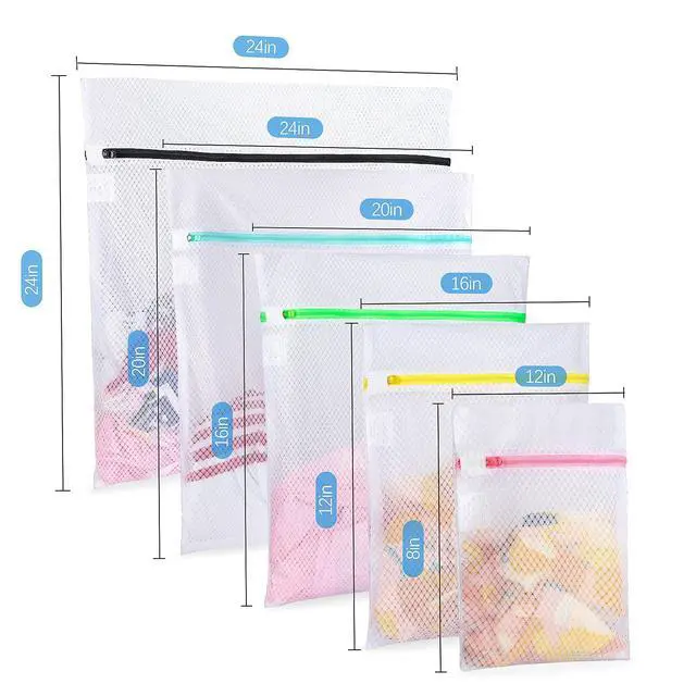 Alt view image 5 of 7 - 5 Set Mesh Laundry Bags, Delicates Washing Bags | Multisize for Sweater Blouse Hosiery Bras Machine Wash Bags for Travel Storage Organization
