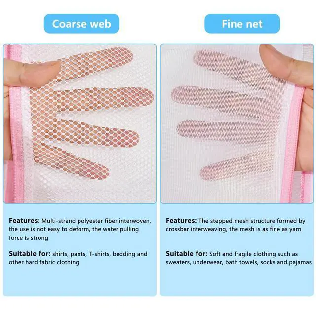 Alt view image 2 of 7 - Upgraded Coarse Mesh Laundry Bag - Wash Delicate Lingerie, Garment & Shoe Storage, Travel Essentials - Durable & Breathable4Pcs, MIAETFH