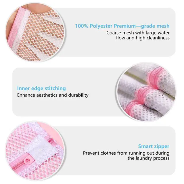 Alt view image 3 of 7 - Upgraded Coarse Mesh Laundry Bag - Wash Delicate Lingerie, Garment & Shoe Storage, Travel Essentials - Durable & Breathable4Pcs, MIAETFH