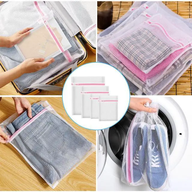 Alt view image 4 of 7 - Upgraded Coarse Mesh Laundry Bag - Wash Delicate Lingerie, Garment & Shoe Storage, Travel Essentials - Durable & Breathable4Pcs, MIAETFH