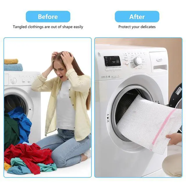 Alt view image 5 of 7 - Upgraded Coarse Mesh Laundry Bag - Wash Delicate Lingerie, Garment & Shoe Storage, Travel Essentials - Durable & Breathable4Pcs, MIAETFH