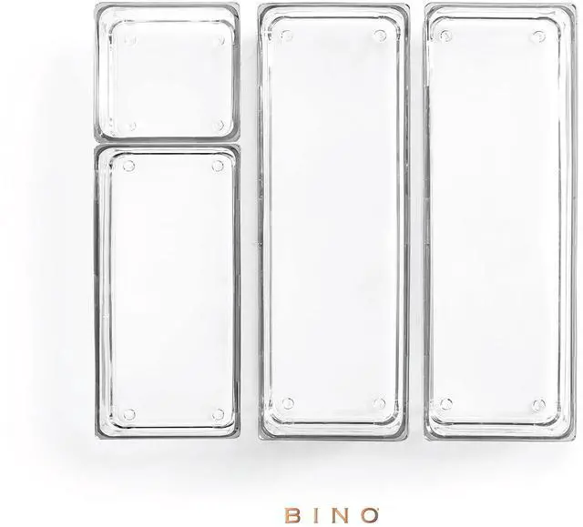 Alt view image 5 of 6 - 4-Piece Modular Drawer Bin Set | Bathroom & Vanity Drawer Organizer Trays - Small