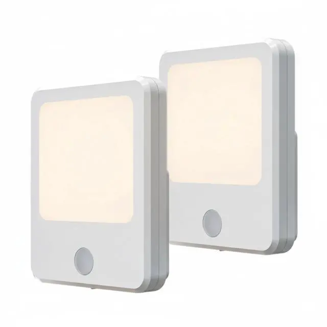 Main image of Plug in Night Lights with Motion Sensor Dusk to Dawn, Dimmable Warm White Soft Light for Hallway, Bedroom, Bathroom, Stairway, Kids Room 2-Pack