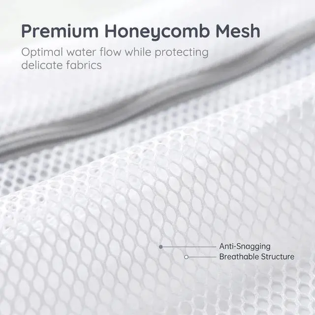 Alt view image 5 of 7 - 6-Pack Honeycomb Zipper Laundry Bags, Durable Mesh Wash Bags for Delicates, Home Dorm Travel Use