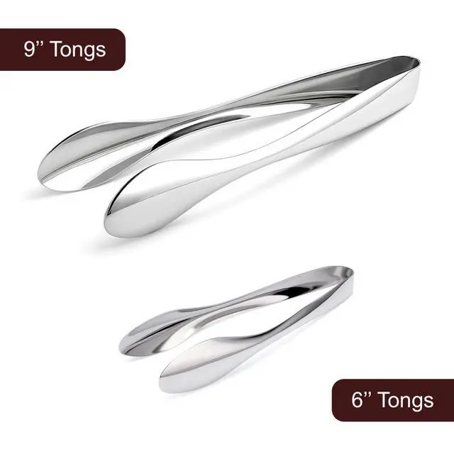 Alt view image 4 of 4 - Premium Stainless Steel Serving Tongs (9'' Large)