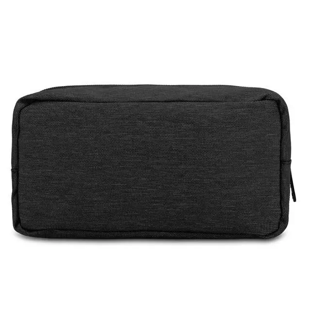 Alt view image 3 of 6 - Makeup Bag,Medium Travel Make up Pouch for Purse,Zipper Cosmetic Brush Skin Care Case for Women Man,Toiletry Bags,Tech Electronic Organizer,Small Canvas Storage for Personal Items,Black