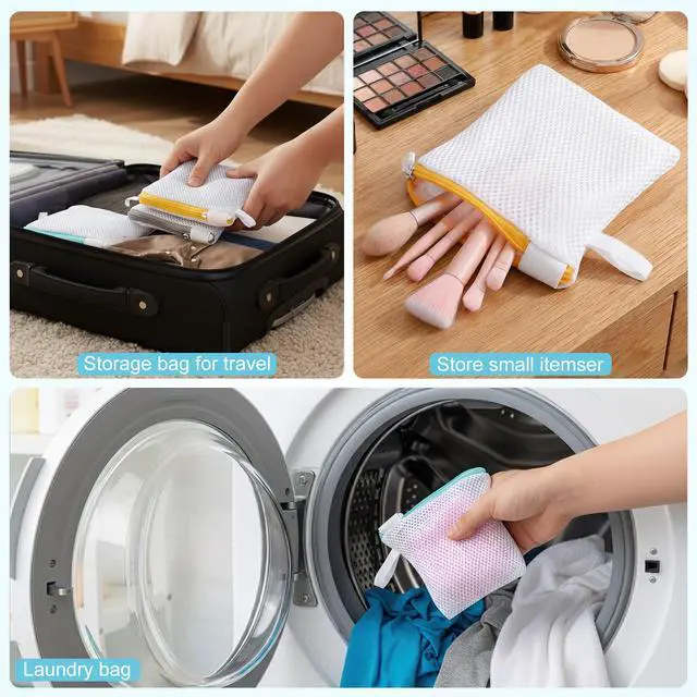 Alt view image 4 of 7 - 6pcs Laundry Bag Mesh Wash Bag Mini Washing Machine Underwear Washing Bag Zipper Wash Bags Protecting Wash Bag Foldable Laundry Pouch for Home Travel Laundry Room Bag Bra