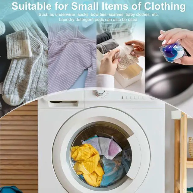 Alt view image 7 of 7 - 6pcs Laundry Bag Mesh Wash Bag Mini Washing Machine Underwear Washing Bag Zipper Wash Bags Protecting Wash Bag Foldable Laundry Pouch for Home Travel Laundry Room Bag Bra