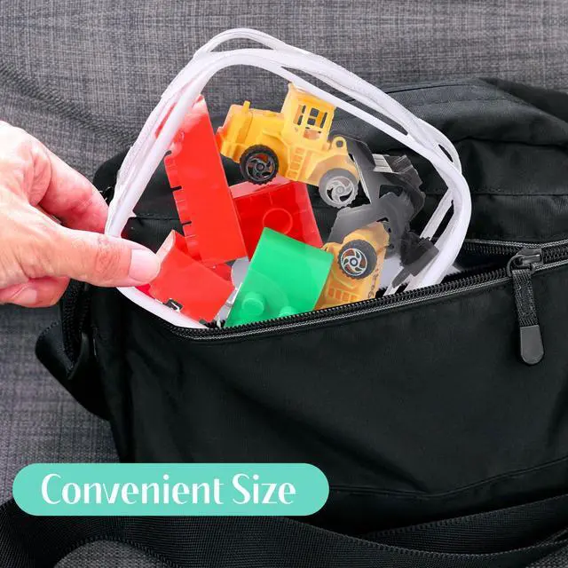 Alt view image 5 of 6 - 12 Pcs Classic Colors Clear Cosmetic Makeup Bags with Zipper Tsa Approved Pouches Bulk for Travel Transparent PVC Waterproof Carry Pouches Organizer Case for Men Women