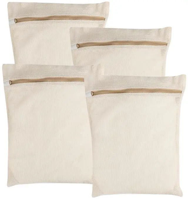 Main image of Medium Durable Organic Cotton Mesh Laundry Bags with Sturdy Zippers and Breathable Mesh are Delicate Laundry Bags for Underwear, Clothes, Pants and Socks