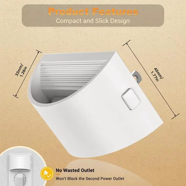 Alt view image 4 of 6 - LED Night Lights Plug into Wall 2 Pack, Automatic Night Light | Dusk to Dawn Sensor Nightlight, 0-100LM Brightness Adjustable Nightlight for Kids Bedroom Hallway Kitchen