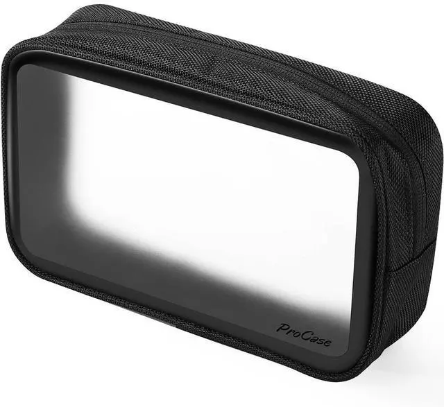 Main image of TSA Approved Travel Toiletry Bag Pouch, Matte Clear Travel Organizer Airport Carry-On Checkpoint Airline Compliant Storage Bag -1 Pack, Black