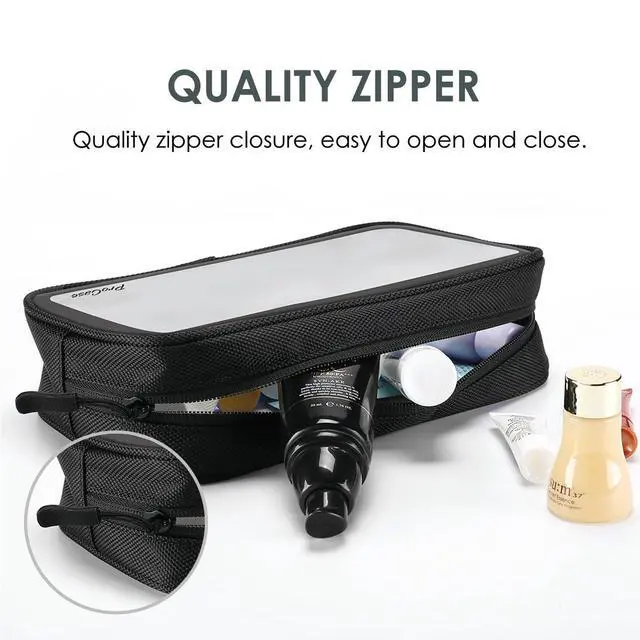 Alt view image 4 of 7 - TSA Approved Travel Toiletry Bag Pouch, Matte Clear Travel Organizer Airport Carry-On Checkpoint Airline Compliant Storage Bag -1 Pack, Black