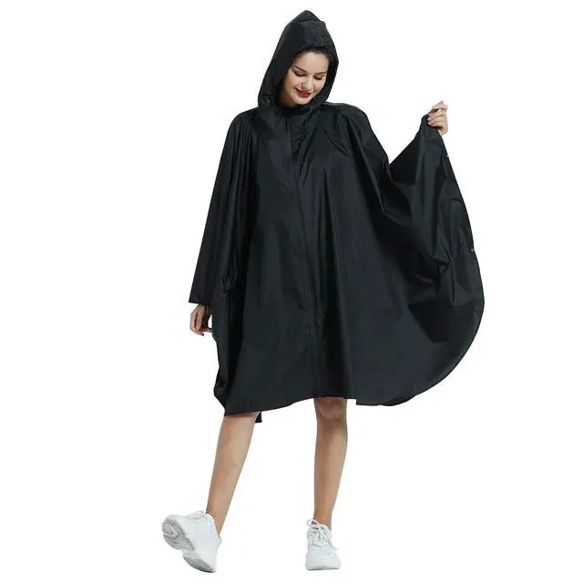 Alt view image 2 of 7 - Poncho Jacket Coat Hooded Zipper Style for Women/Men/Adult with Pocket