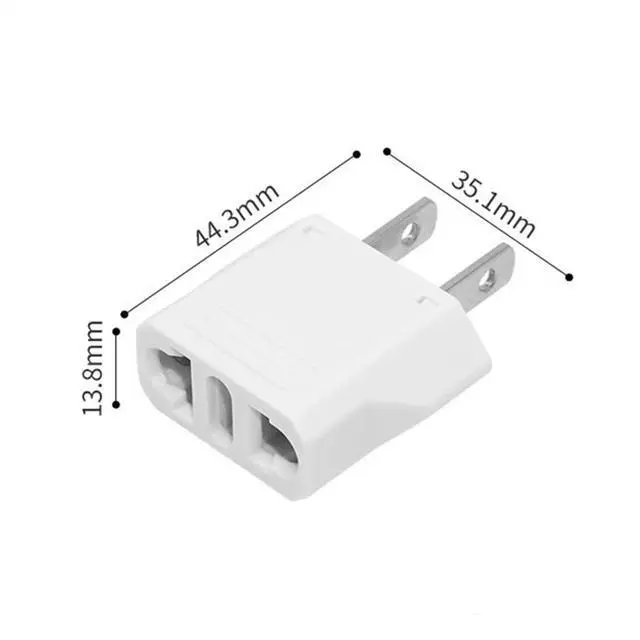 Alt view image 6 of 7 - 2 Pack US Plug Adapter, EU AU CN to US America Travel Plug Adapter AC Outlet Power Converter, Type A and Type B, 6A 100-250V, White