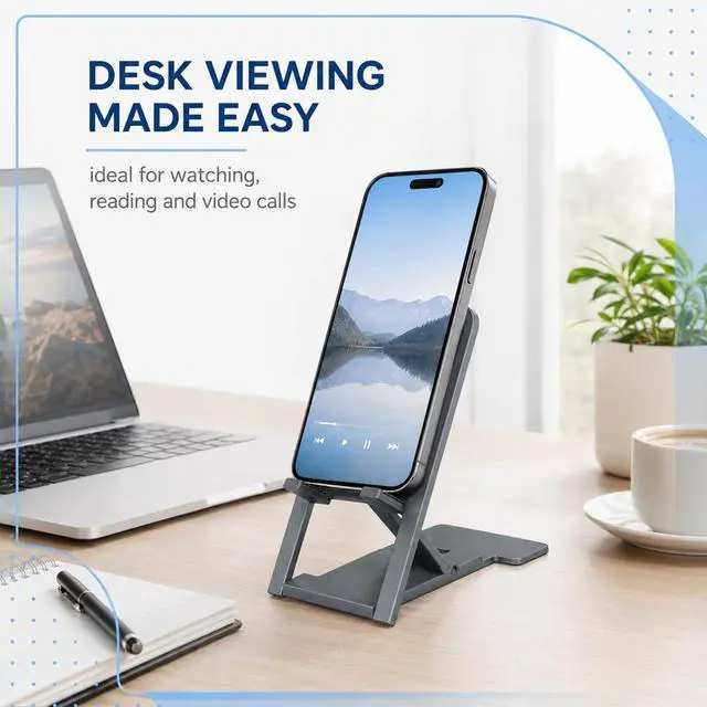 Alt view image 5 of 6 - Portable Phone Stand,Tablet Stand,Travel Phone Stand,Foldable Phone Stand Compatible with iPad mini/Air, Samsung Galaxy Tab, Kindle Fire, Steam Deck, Switch 2, Rog Ally, iPhone and Other Tablets-Gray